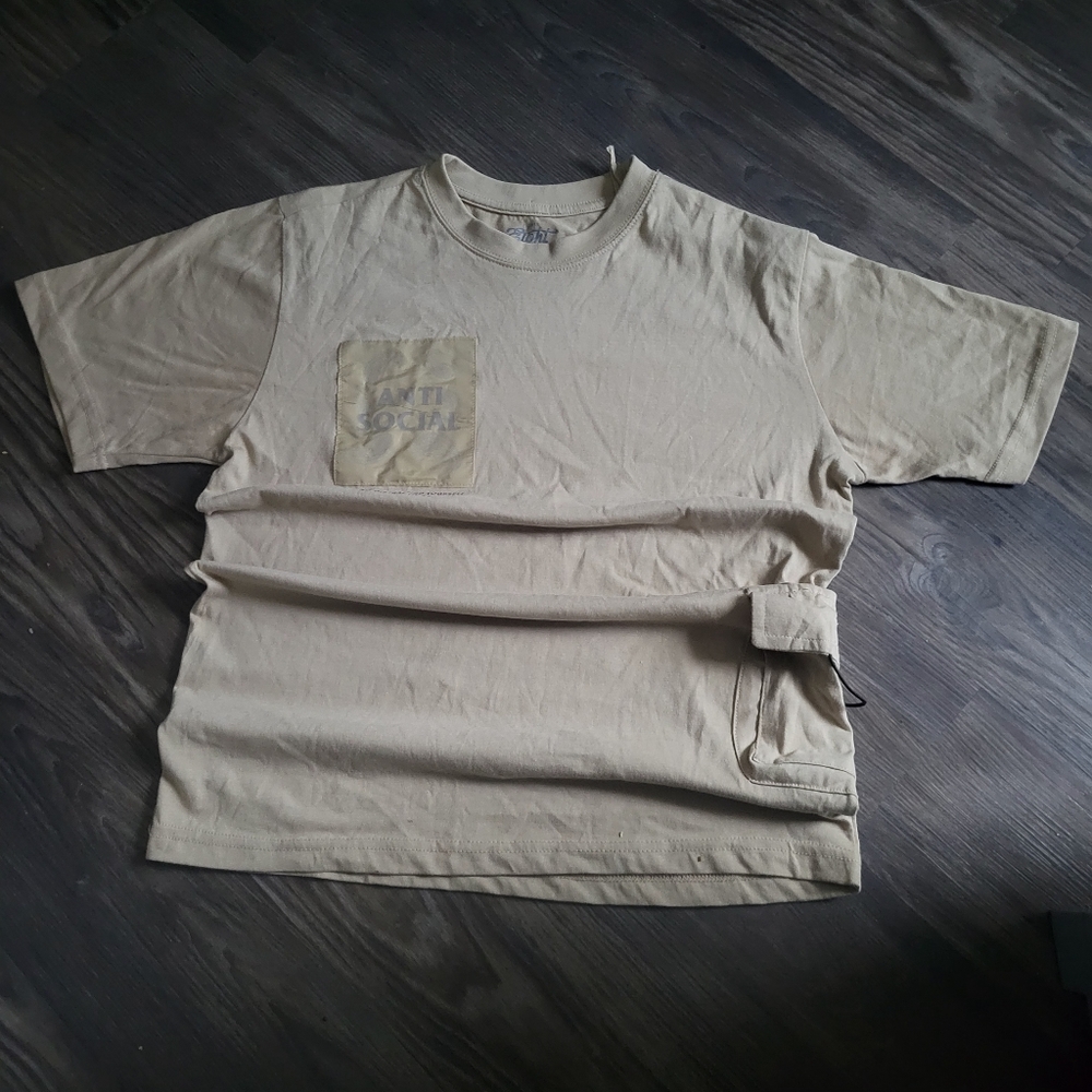 Eighty Eight Beige Casual Mens Utility M Graphic Printed T-Shirt